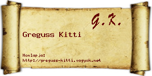 Greguss Kitti névjegykártya